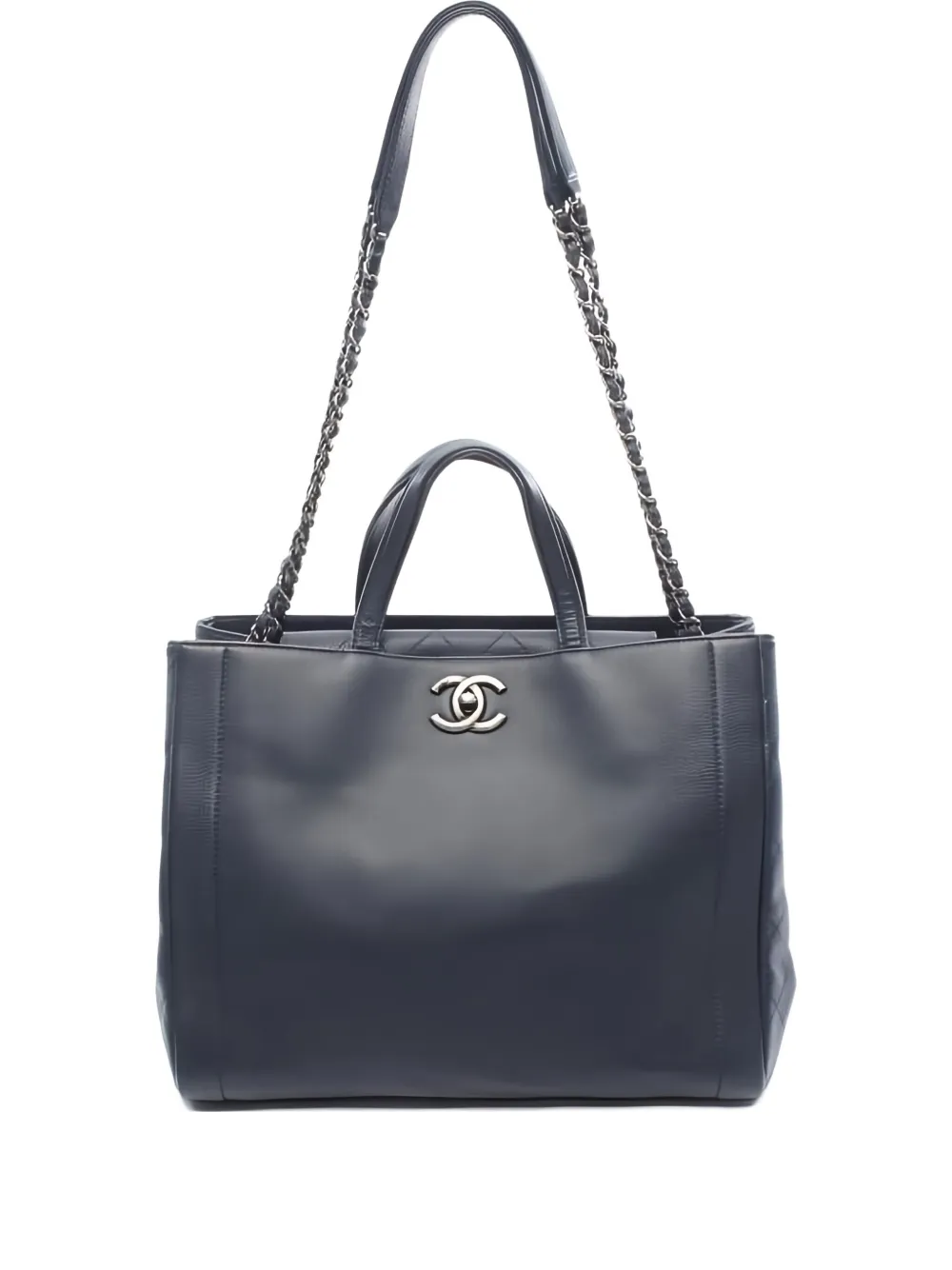 Pre-owned Chanel 2014-2015 Coco Mark Matelassé Tote Bag In Blue