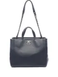 CHANEL Pre-Owned 2014-2015 Coco Mark matelassé tote bag - Blue