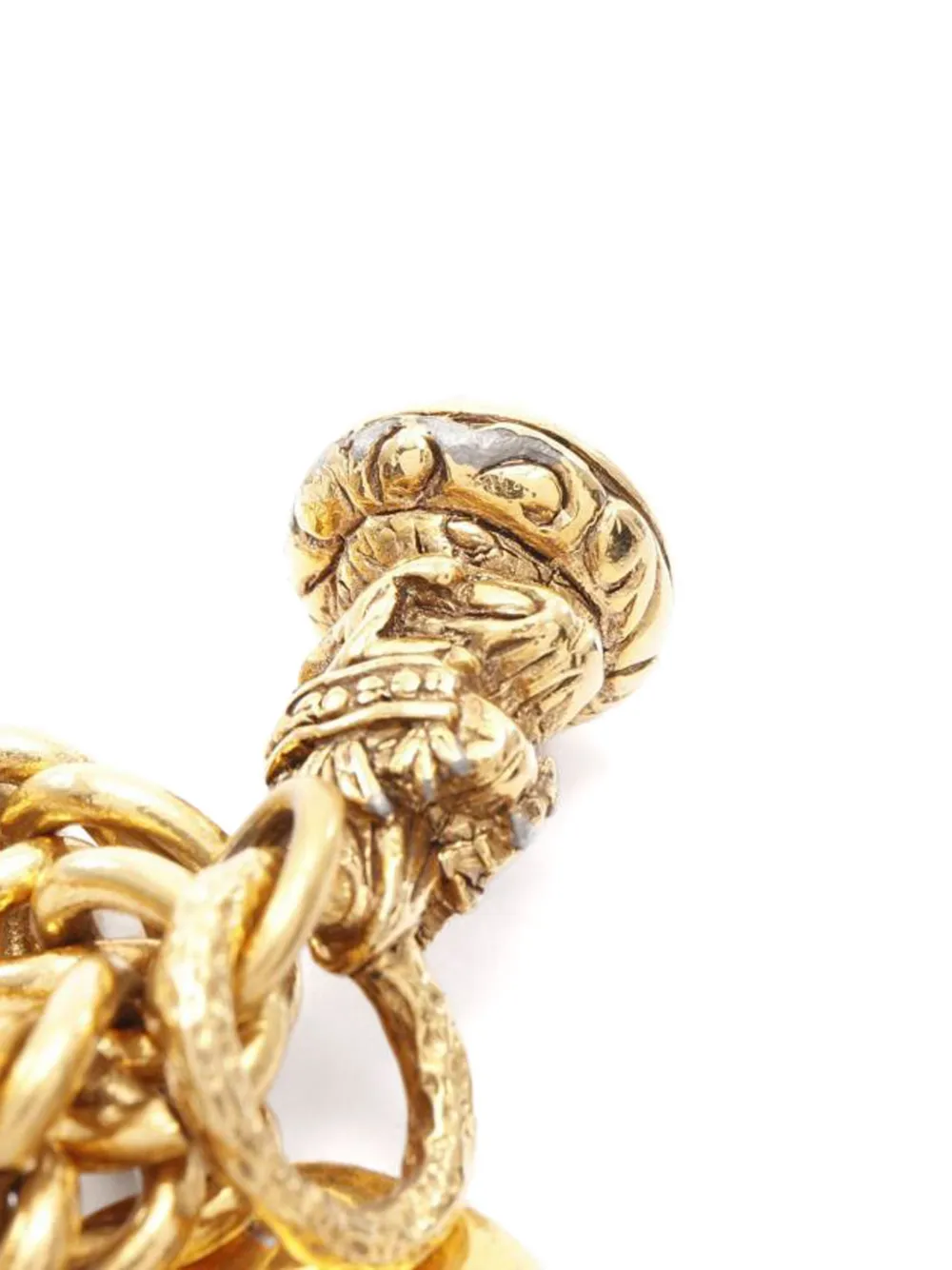 Pre-owned Chanel 1986-1988 Chain Charm Bracelet In Gold