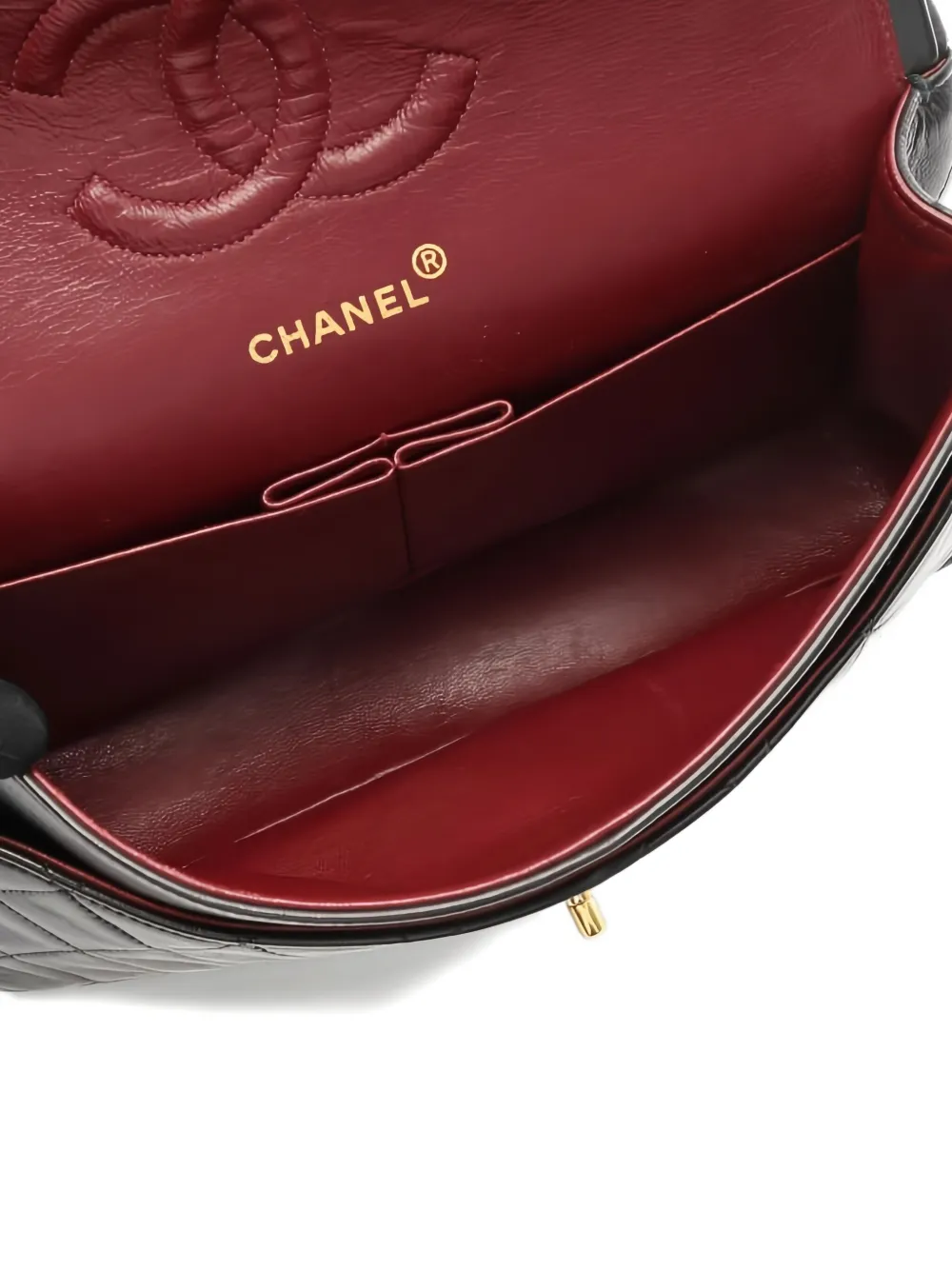 Pre-owned Chanel Douple Flap Shoulder Bag In Black