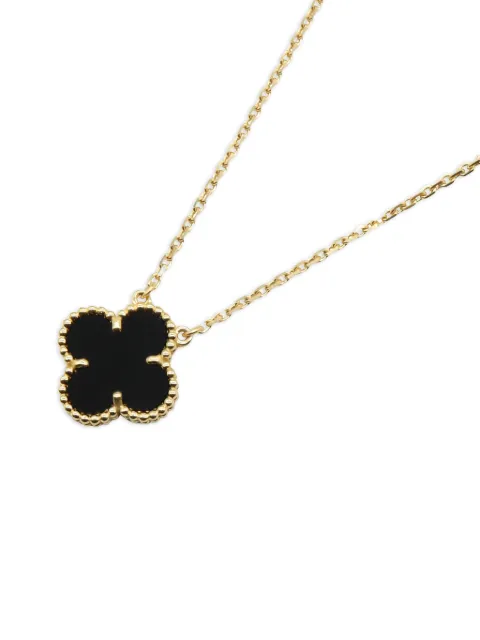 Van Cleef & Arpels Pre-Owned 18K yellow gold Alhambra onyx necklace