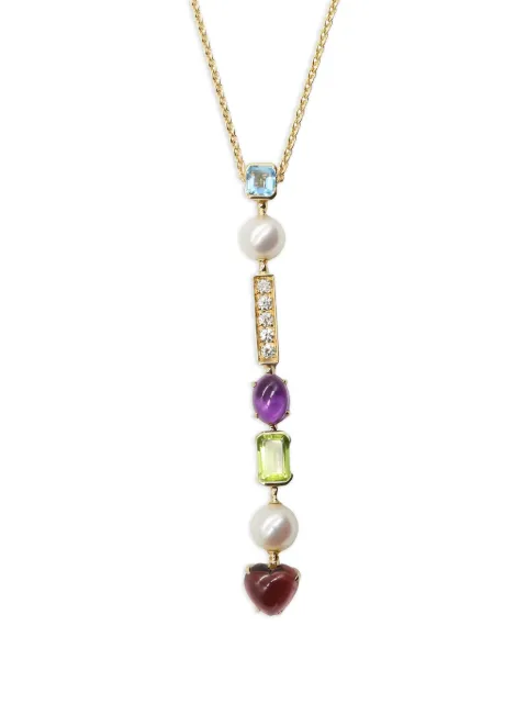 Bvlgari Pre-Owned 18K yellow gold Allegra multicolor diamond and multi-stone necklace