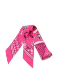 Hermès Pre-Owned 2010 Les Leopards Bandana twilly scarf - Pink