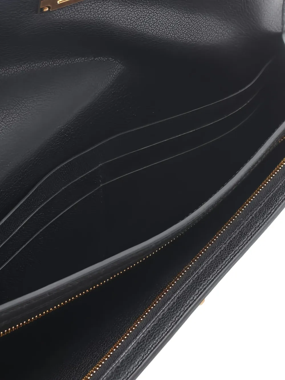 Pre-owned Hermes Kelly Pocket Long Wallet In Black