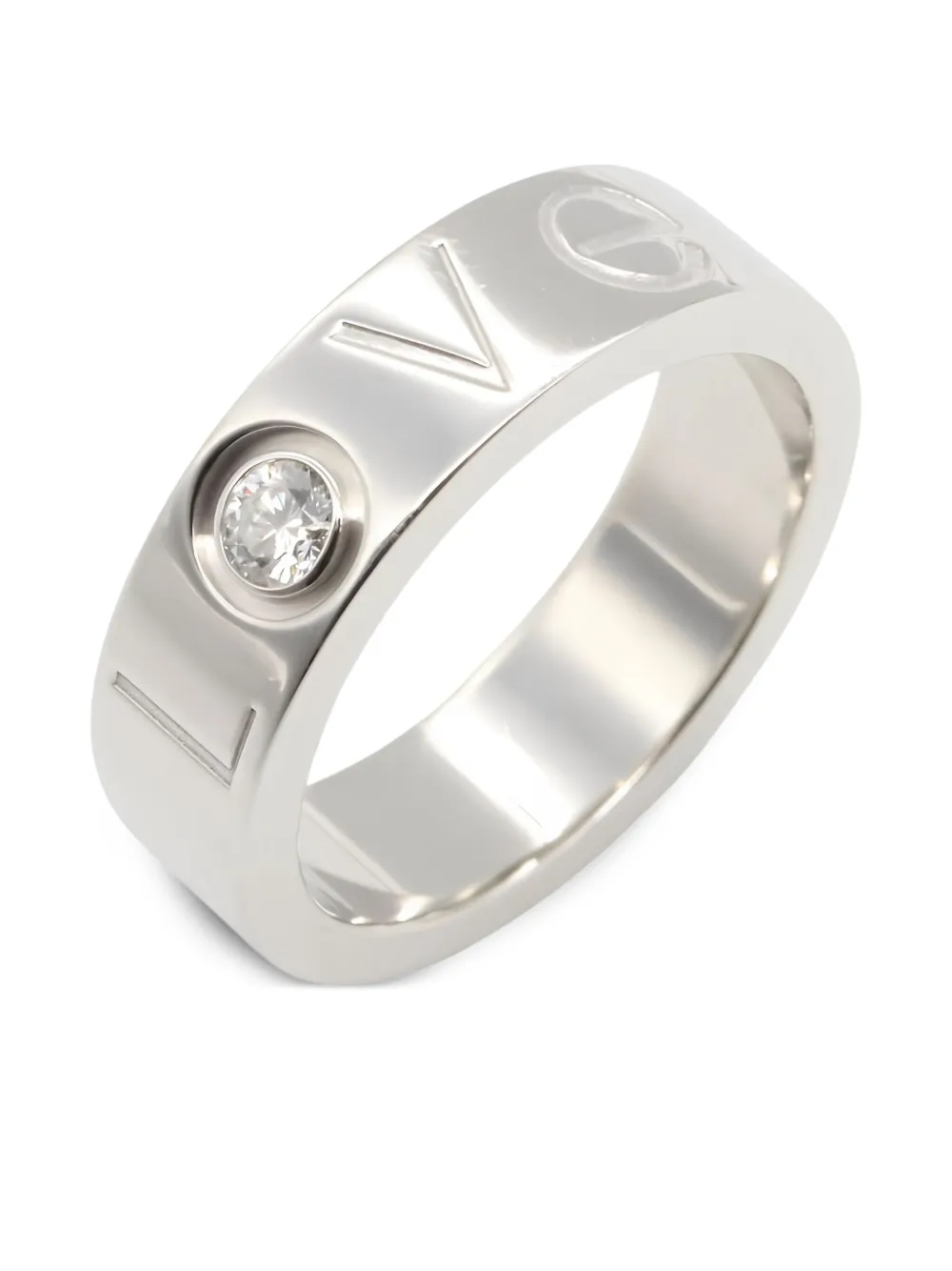 Cartier Love ダイヤモンド リング 18Kホワイトゴールド - シルバートーン Cartier Love ダイヤモンド リング 18Kホワイトゴールド - シルバートーン