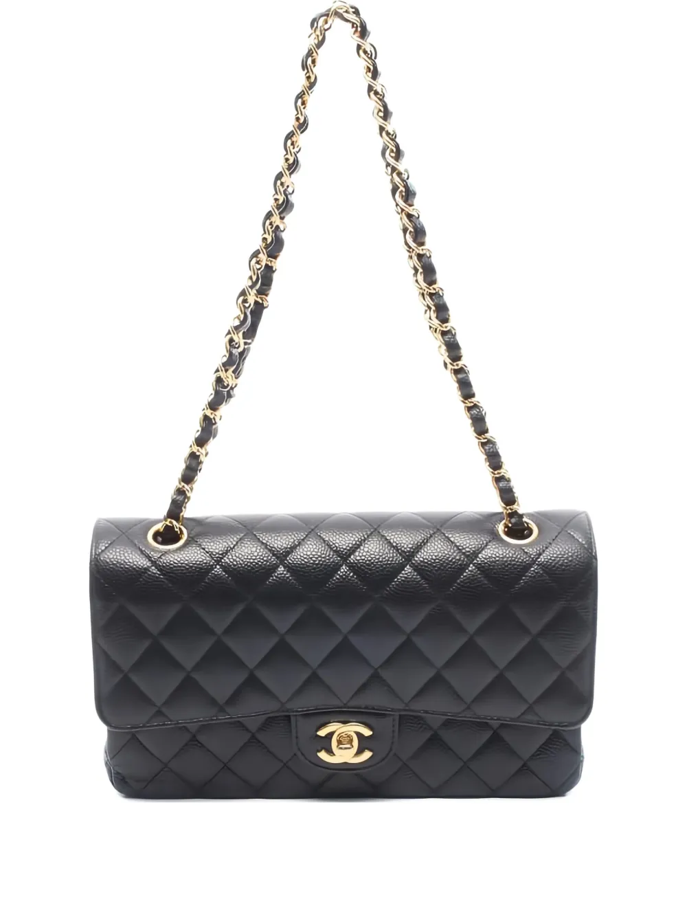 CHANEL Pre-Owned ダブルフラップ ショルダーバッグ - ブラック CHANEL Pre-Owned ダブルフラップ ショルダーバッグ - ブラック