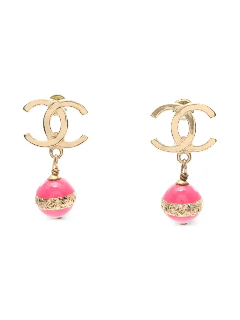 CHANEL Pre-Owned 1986-1988 CC-logo bead earrings