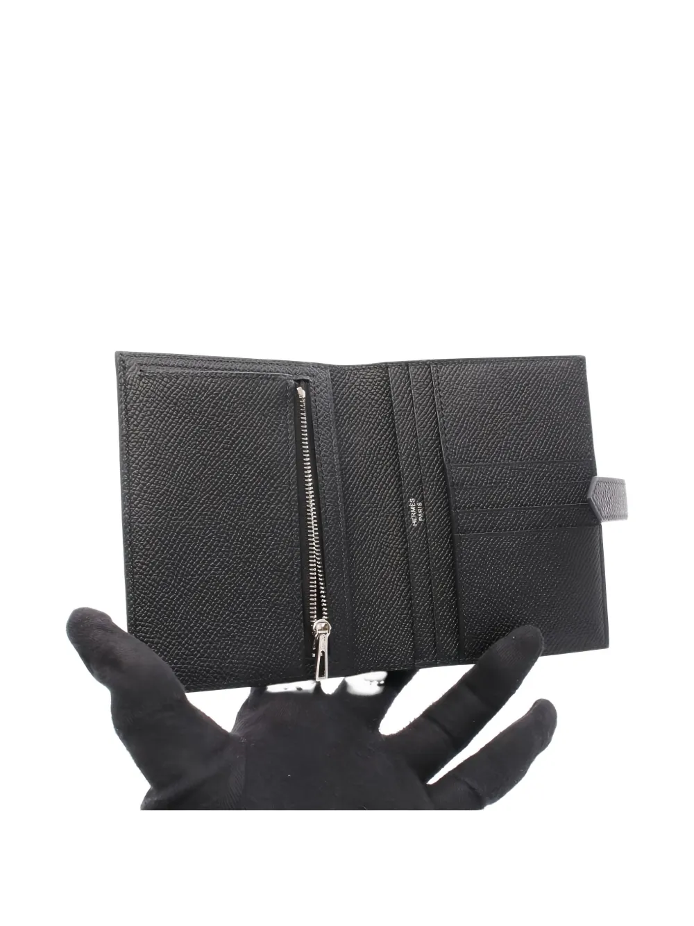 Pre-owned Hermes 2023 Bearn Bi-fold Wallet In Black