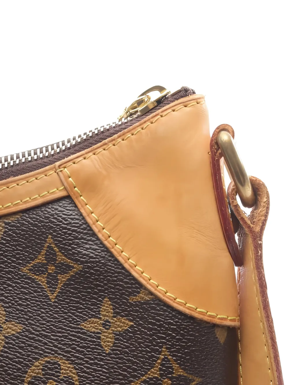 Pre-owned Louis Vuitton 2011 Odeon Mm Monogram Shoulder Bag In Brown