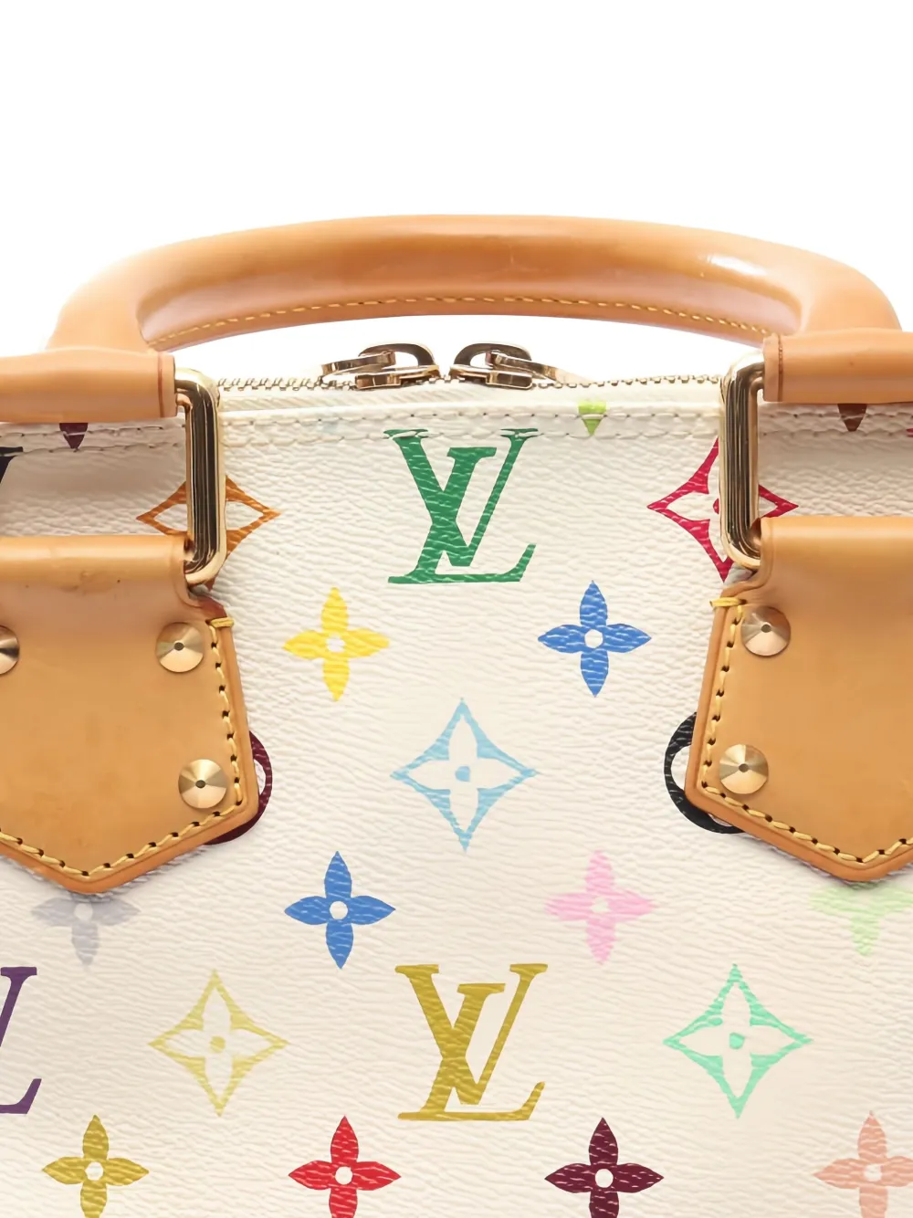 Pre-owned Louis Vuitton Alma Monogram Tote Bag In White