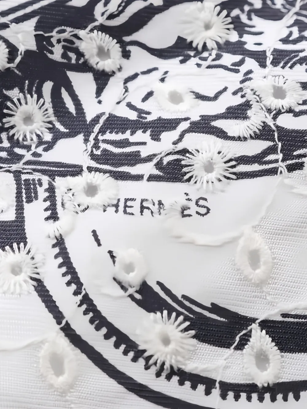 Pre-owned Hermes 1920 Brides De Gala 70 Scarf In White