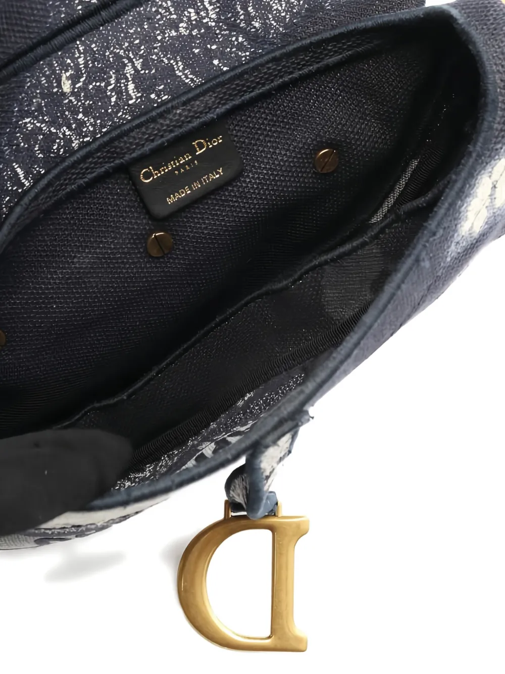 Pre-owned Dior Oblique Saddle Bag In Blue