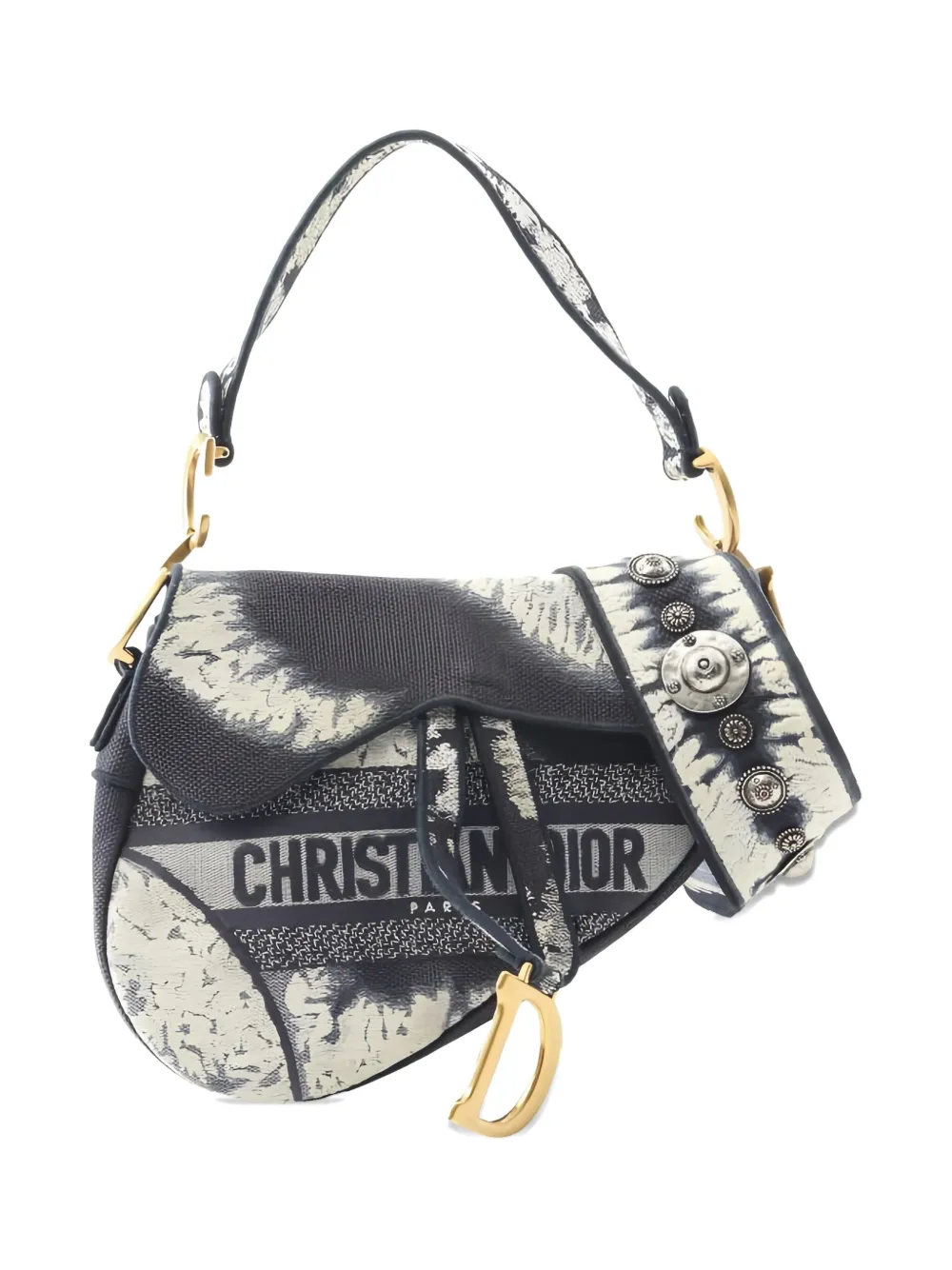 Pre-owned Dior Oblique Saddle Bag In Blue