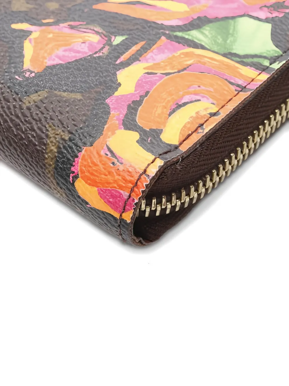 Pre-owned Louis Vuitton Monogram Rose-print Wallet In Brown