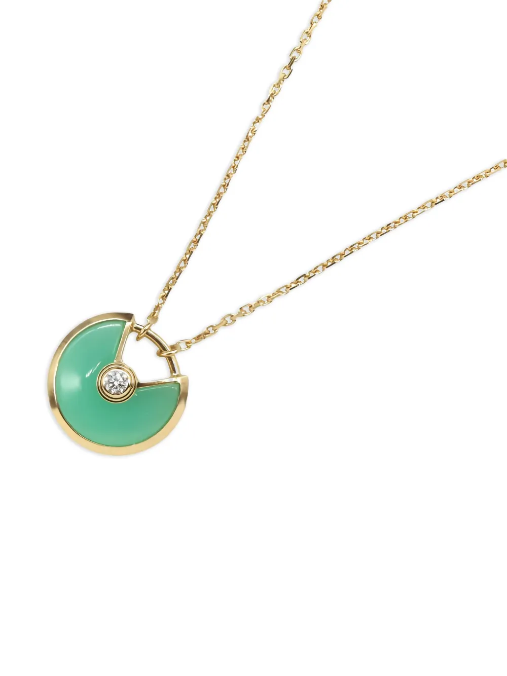 Cartier 2010s 18K yellow gold Amulette chrysoprase and diamond Cartier 2010s 18K yellow gold Amulette chrysoprase and diamond