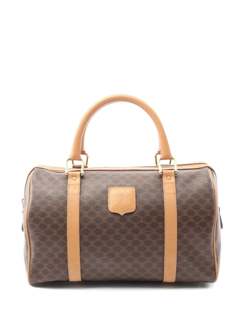 Celine Pre-Owned マカダム ボストン ハンドバッグ ミニ - ブラウン Celine Pre-Owned マカダム ボストン ハンドバッグ ミニ - ブラウン