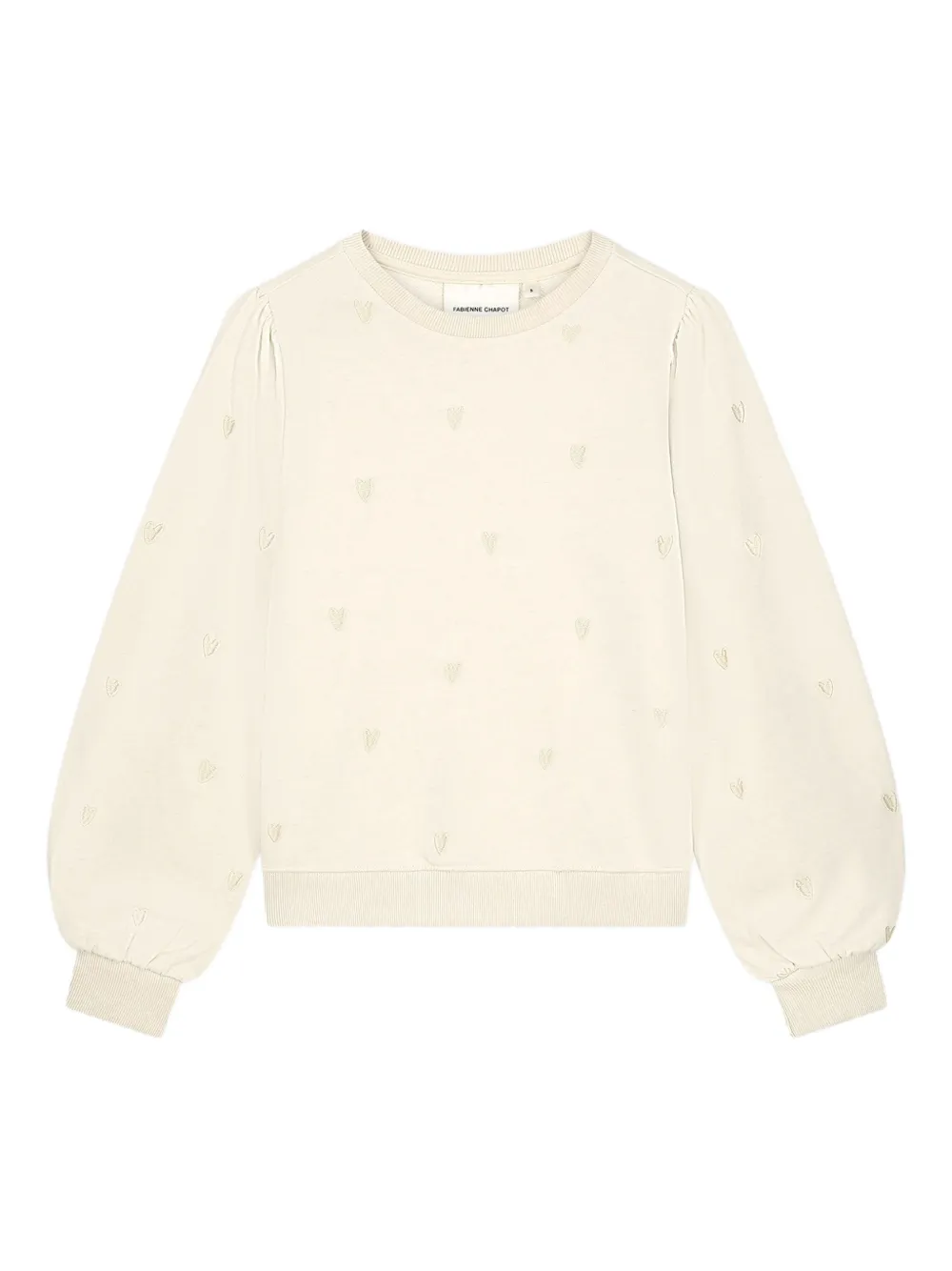 Fabienne Chapot Dina heart puff-sleeve sweatshirt | Neutrals | Image 1