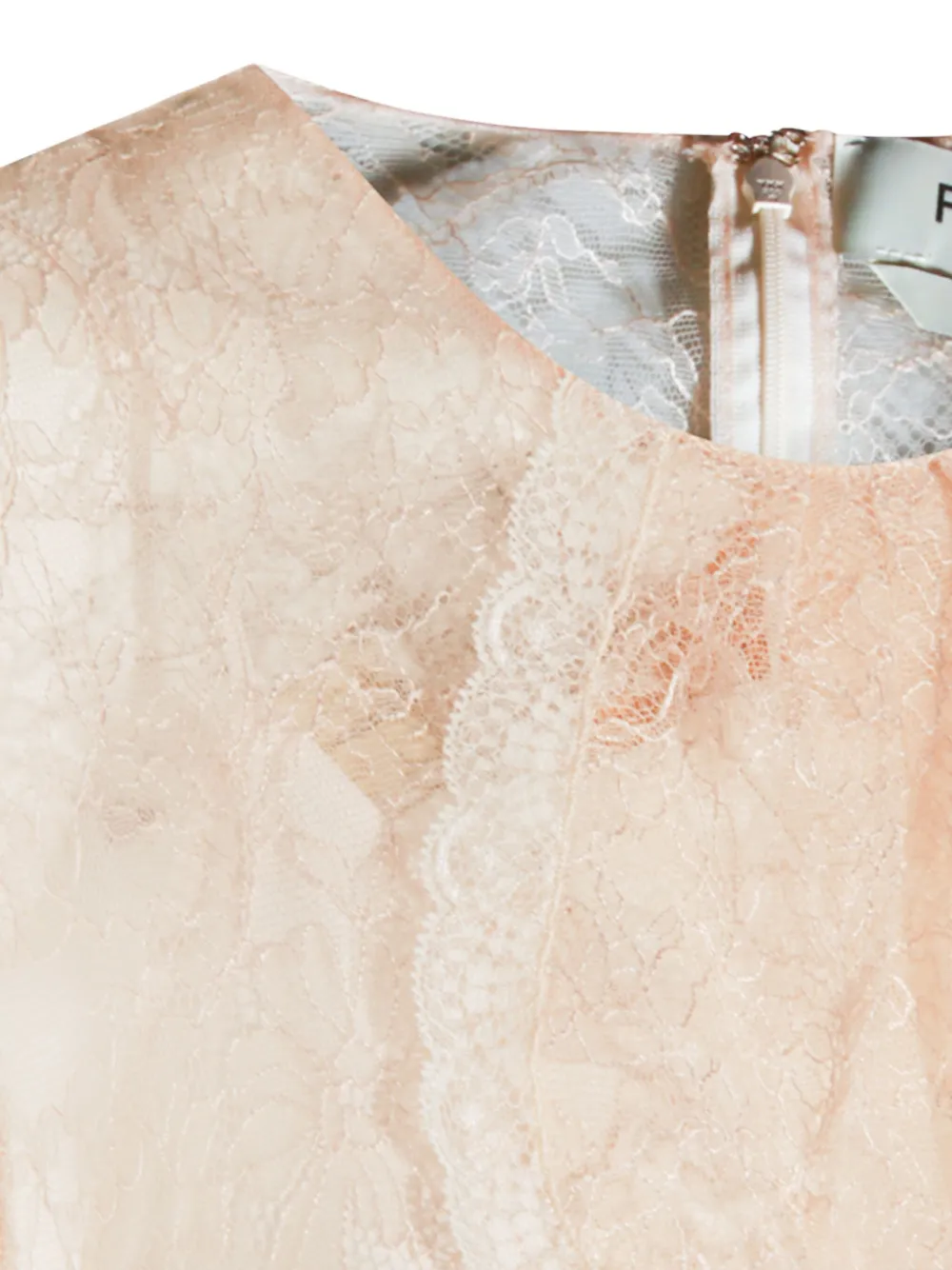 FENDI Tweed jurk met kanten vlak Beige