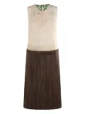 FENDI lace-panel tweed dress - Neutrals