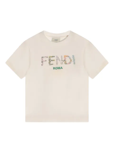 Fendi Kids playera con logo floral