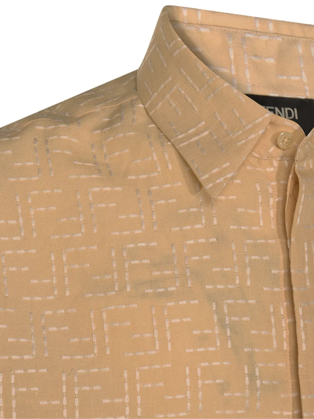 FENDI Overhemd met FF-patroon Beige