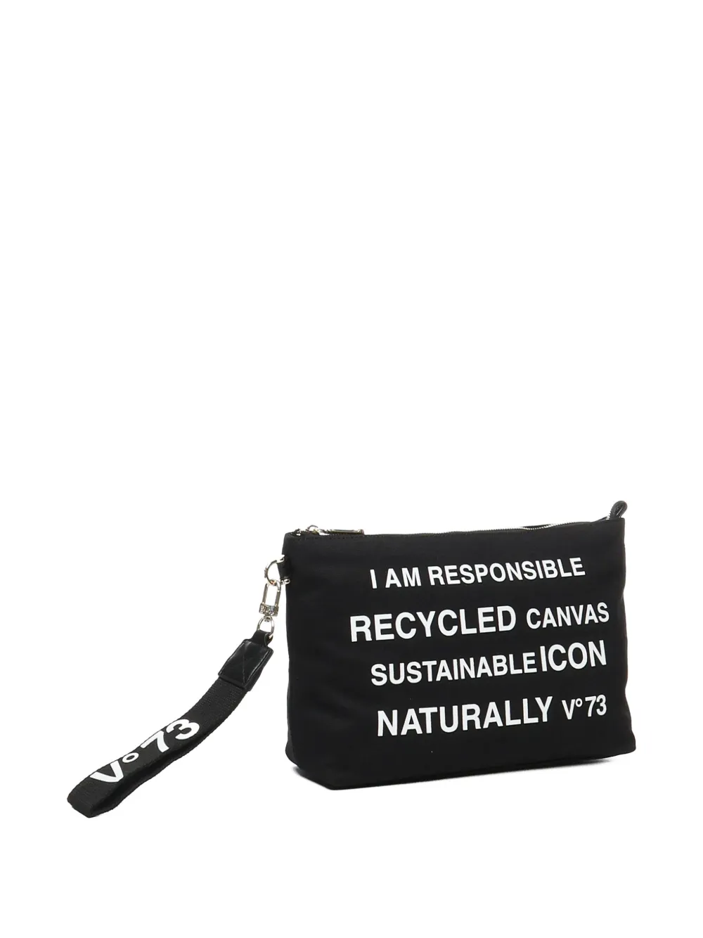 V73 Logo-print Clutch Bag In Black