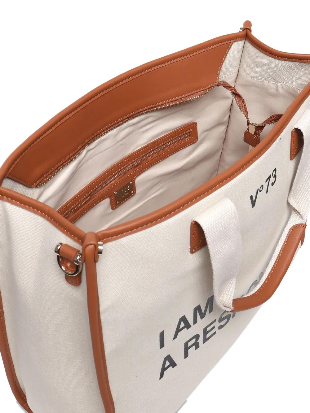 V73 Responsibility Cotton Tote Bag In Neutral