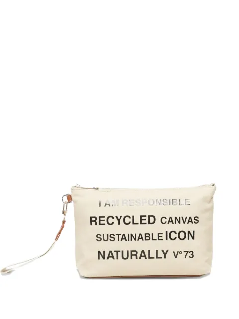 V°73 logo-print clutch bag