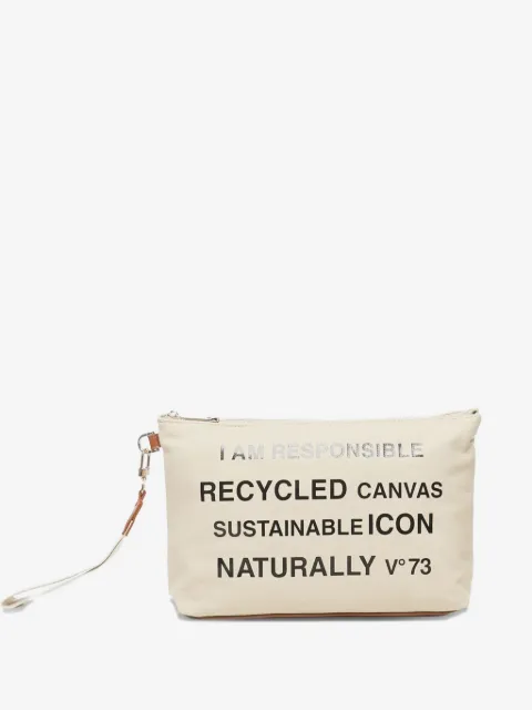 V°73 logo-print clutch bag