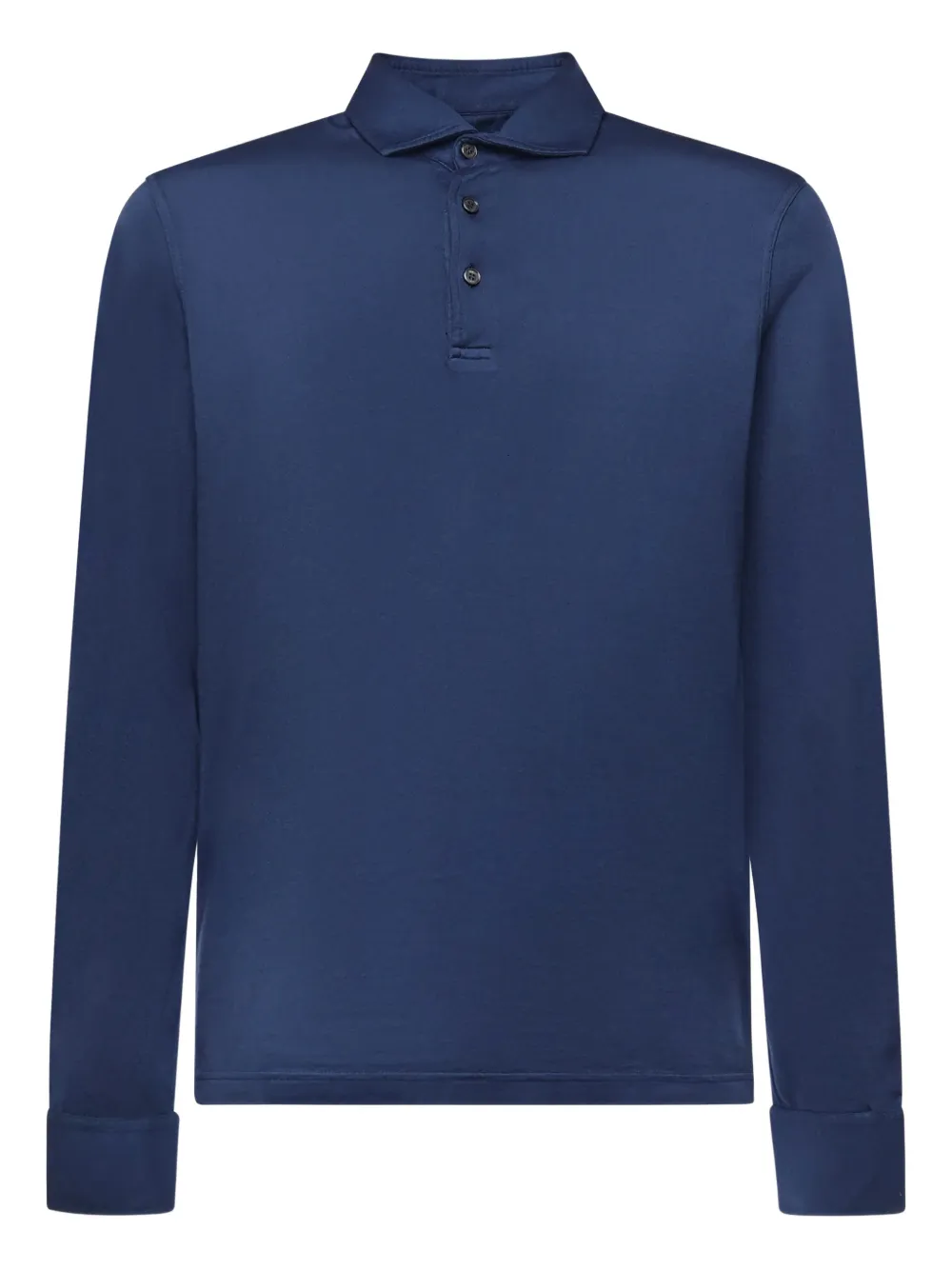 Fedeli buttoned long-sleeve polo shirt - Blu