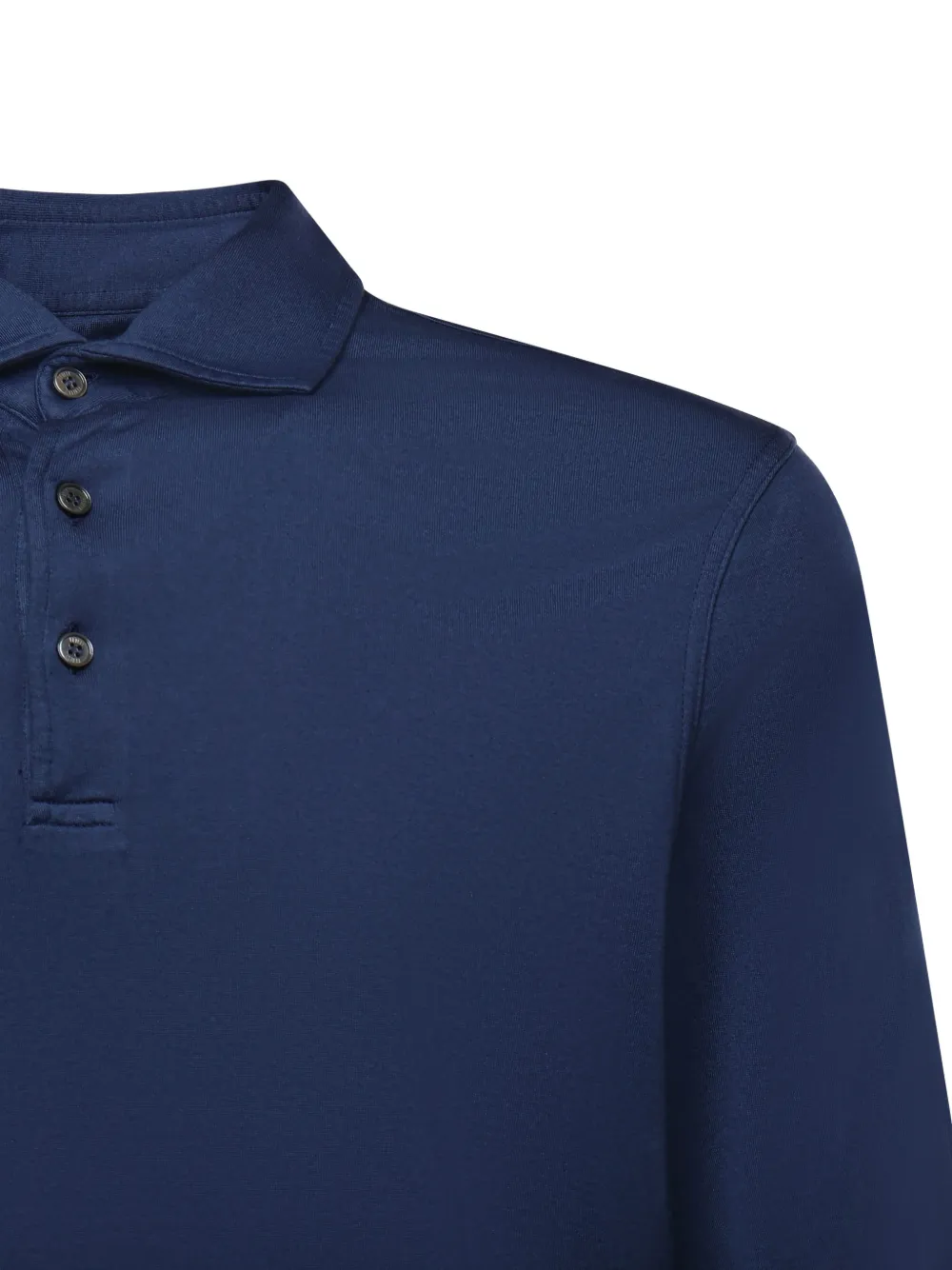 Fedeli Poloshirt met knopen en lange mouwen Blauw
