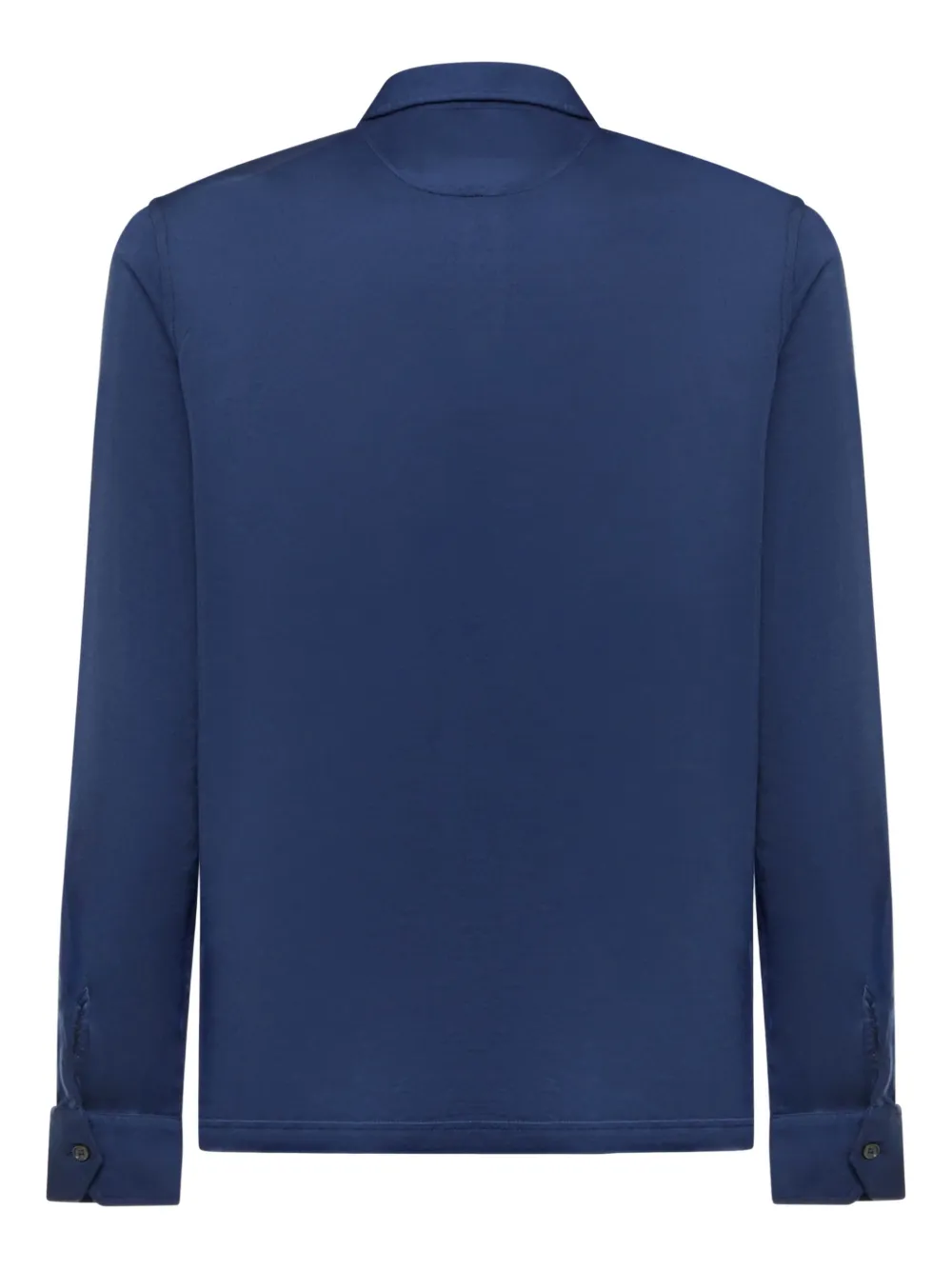 Fedeli Poloshirt met knopen en lange mouwen - Blauw
