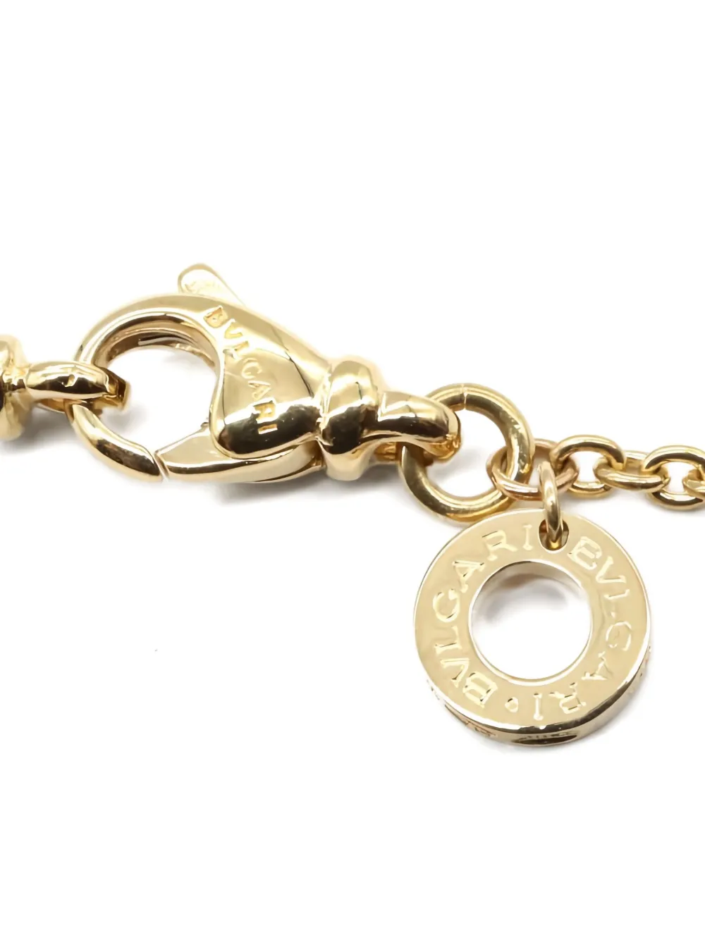 Pre-owned Bvlgari 18k Yellow Gold Serpenti Viper Mother Of Pearl Necklace