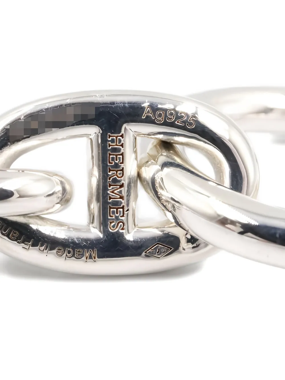 Pre-owned Hermes Chaîne D'ancre Mm Bracelet In Silver