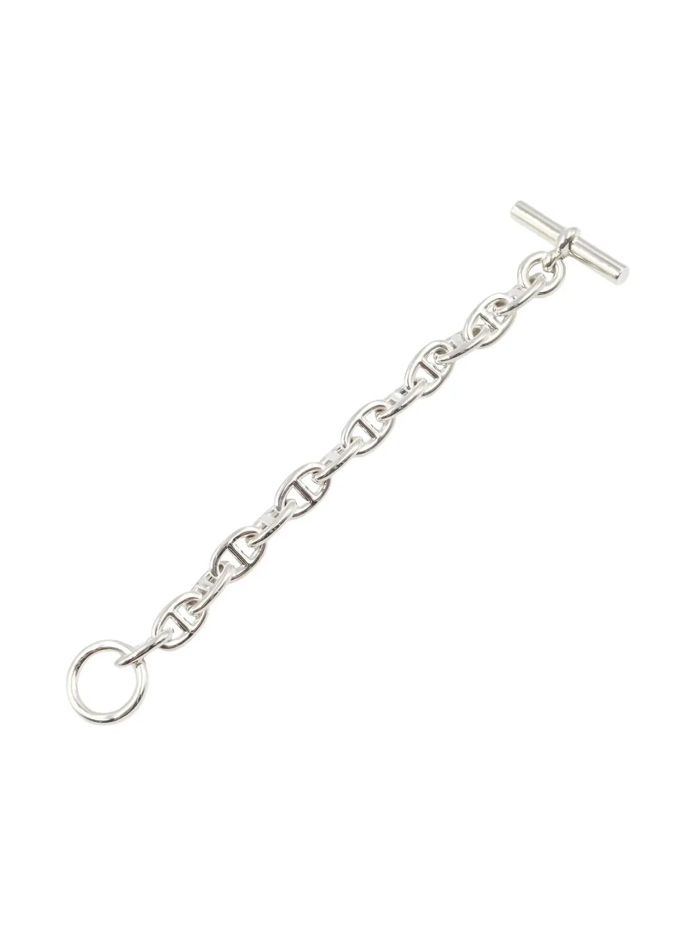 Pre-owned Hermes Chaîne D'ancre Mm Bracelet In Silver