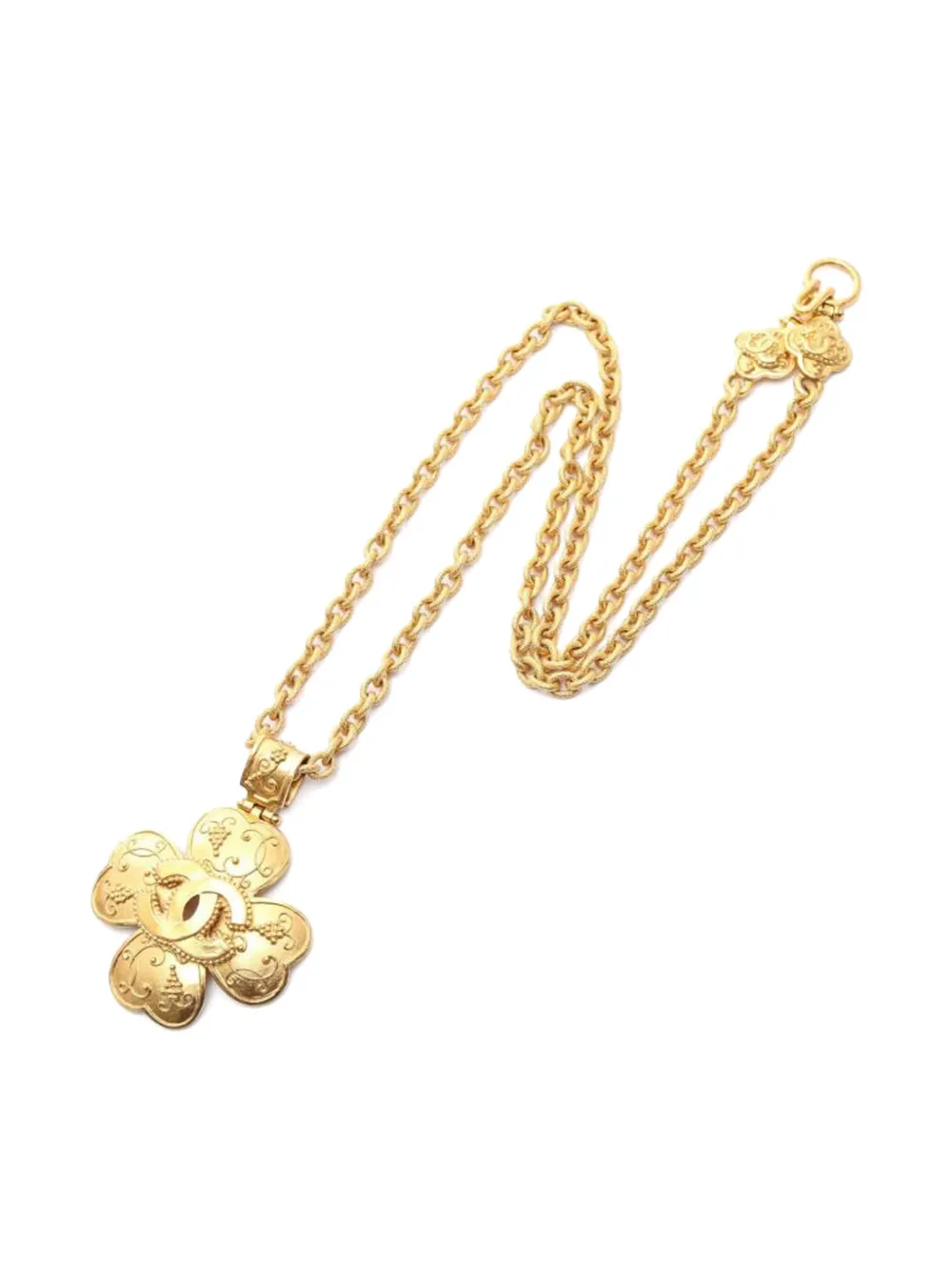 CHANEL Pre-Owned 1986-1988 フローラル ネックレス - ゴールドトーン CHANEL Pre-Owned 1986-1988 フローラル ネックレス - ゴールドトーン