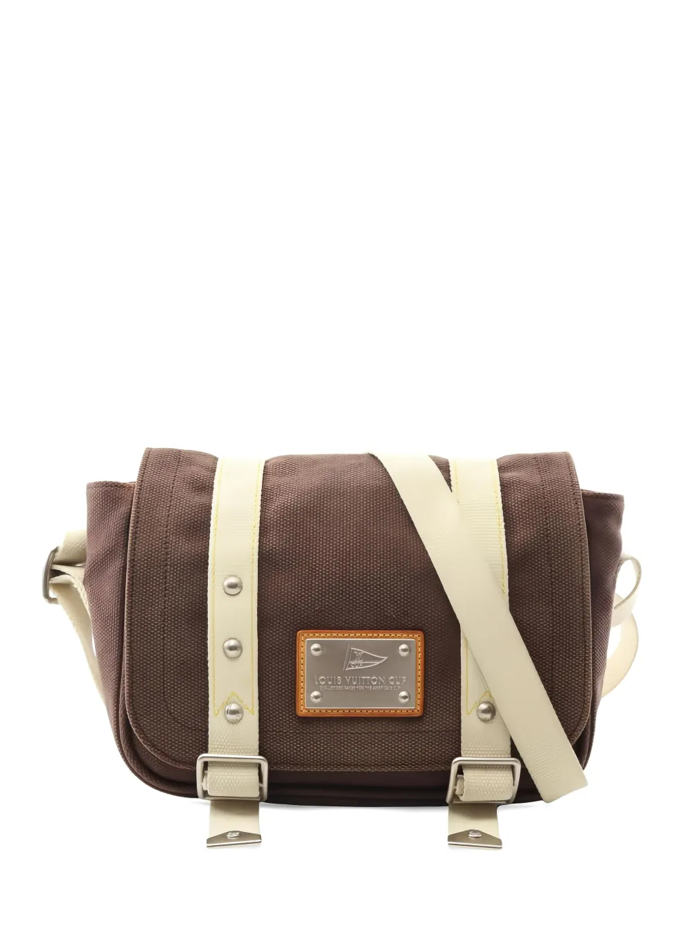 Pre-owned Louis Vuitton 2005 Busas Pm Antigua Canvas Shoulder Bag In Brown