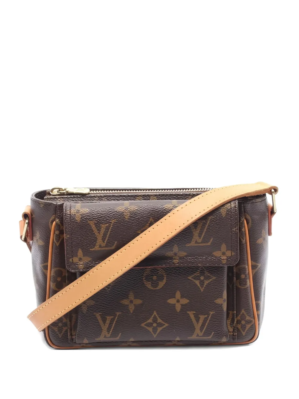 Pre-owned Louis Vuitton 2004 Viva Cite Pm Monogram Shoulder Bag In Brown