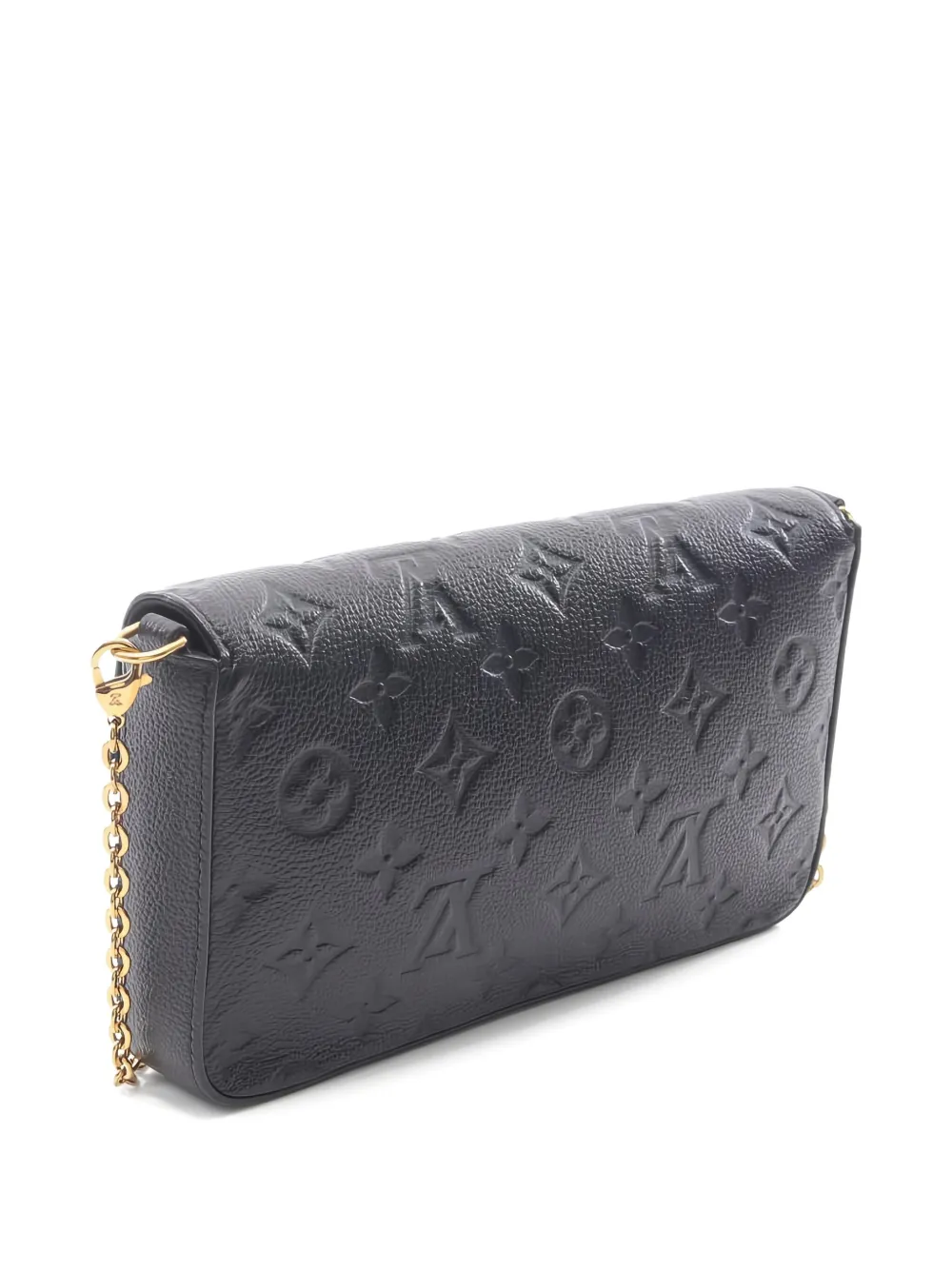 Pre-owned Louis Vuitton 2016 Felicie Monogram Empreinte Clutch Bag In Black