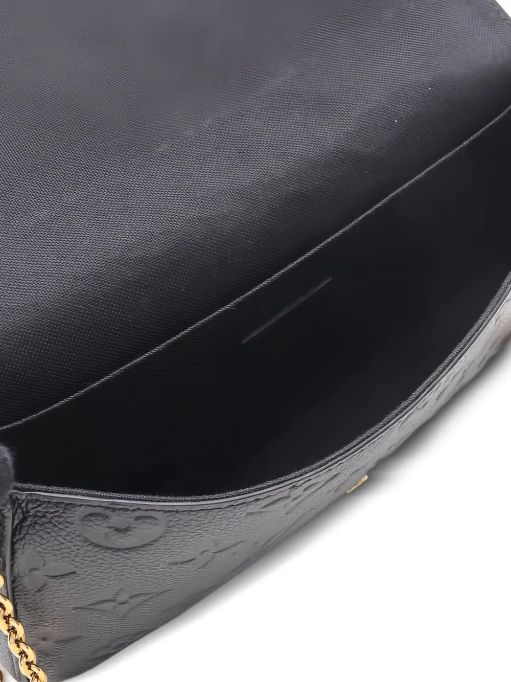 Pre-owned Louis Vuitton 2016 Felicie Monogram Empreinte Clutch Bag In Black