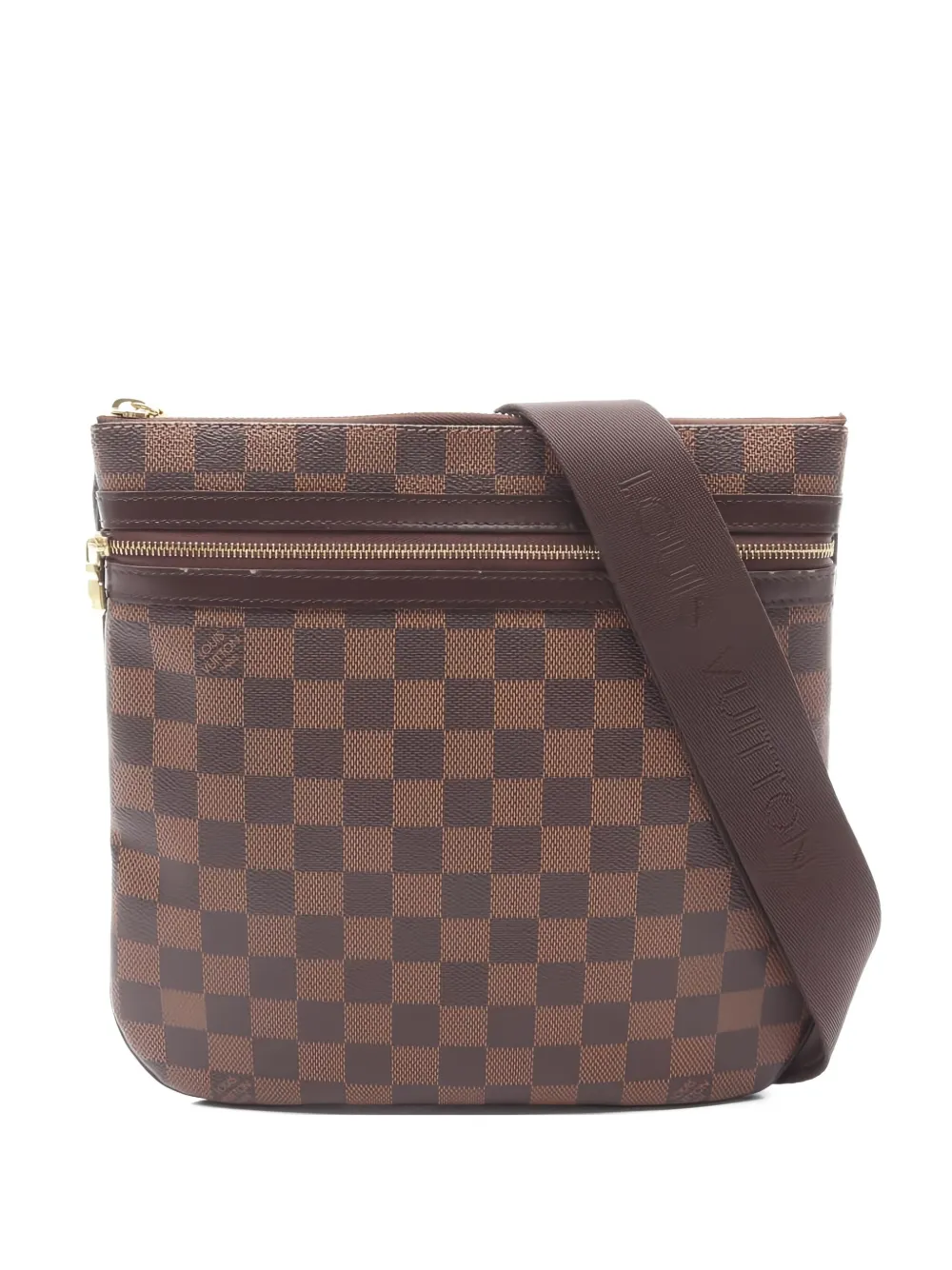 Pre-owned Louis Vuitton Bosphore Pochette Damier Ebene Shoulder Bag In Brown