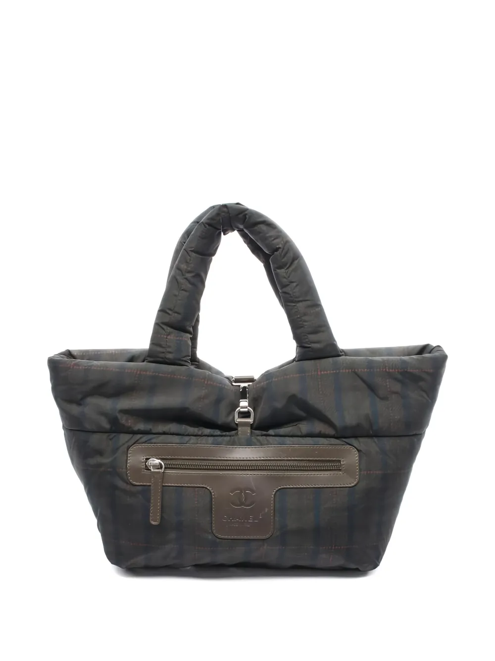 Pre-owned Chanel Quilted Tote Bag In Green