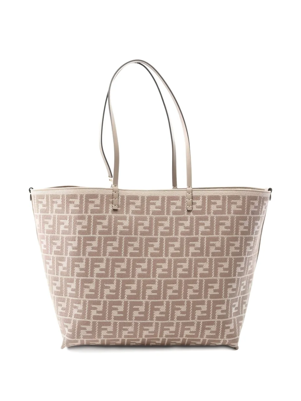 Pre-owned Fendi Large Roll Reversible Tote Bag In Neutral