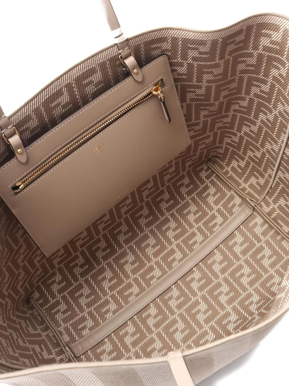 Pre-owned Fendi Large Roll Reversible Tote Bag In Neutral