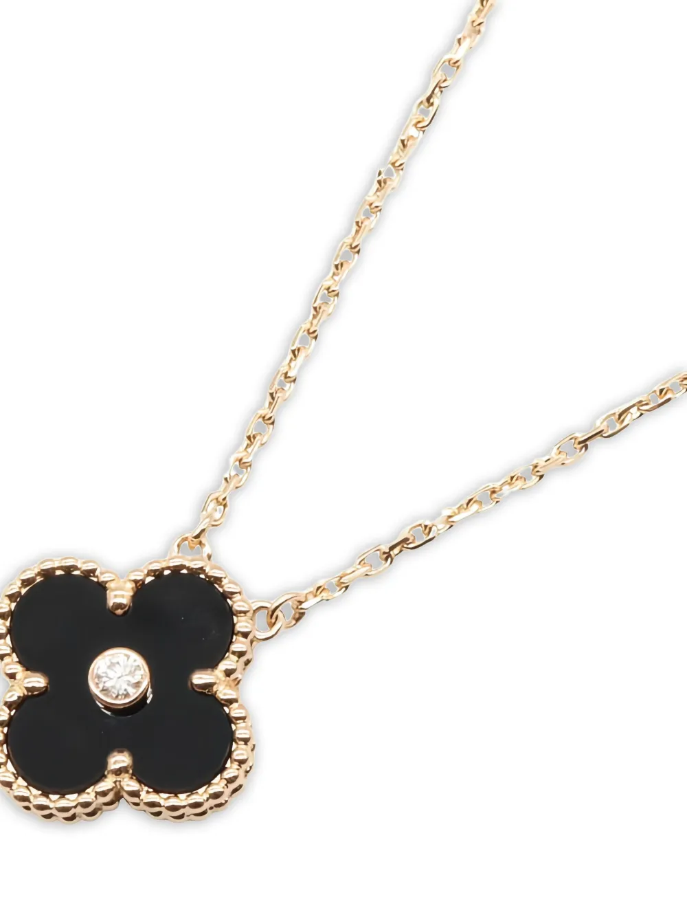 Van Cleef & Arpels Pre-Owned 2010s 18kt Alhambra Rotgoldhalskette mit Diamant | Image 2