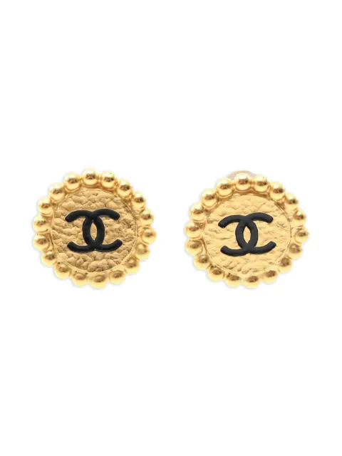 CHANEL Pre-Owned أقراط خرز بزينة CC