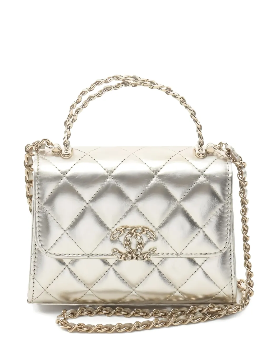 CHANEL Pre-Owned 2021s quilted chain tote bag | Gold | Image 1