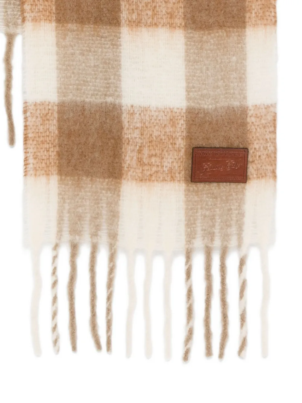 The Bridge checked fringed scarf - Beige