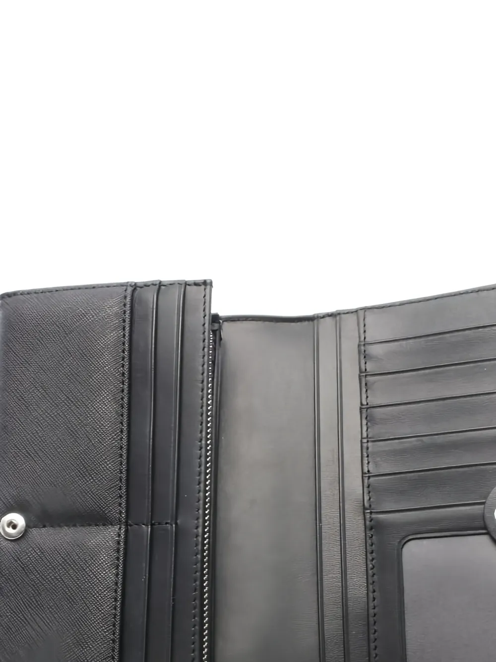 Bi-Fold Saffiano-Leather Long Wallet