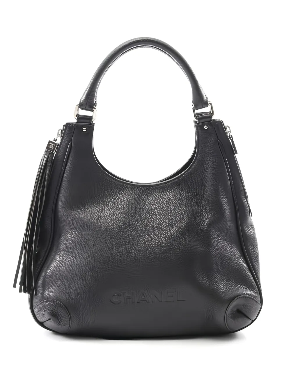 CHANEL Pre-Owned 2003-2004 レザーショルダーバッグ - ブラック CHANEL Pre-Owned 2003-2004 レザーショルダーバッグ - ブラック